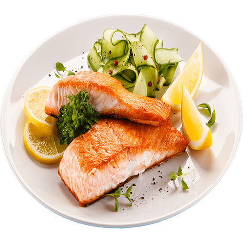 Delicious salmon plate photo